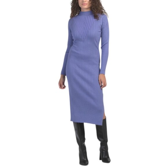 NANETTE LEPORE High Neck Ribbed Sweater Maxi Dress - Picture 1 of 3
